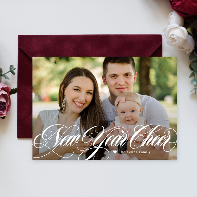 Cartão com fotos de Feliz ano novo alegre (Criador carregado)