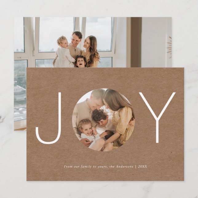 Cartão com fotos de Feliz Feriados de Alegria Russ (Frente/Verso)