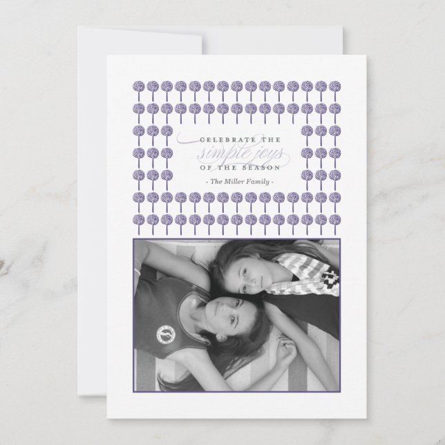 Cartão com fotos De Feriado Com Moldura Maiústica  (Frente)