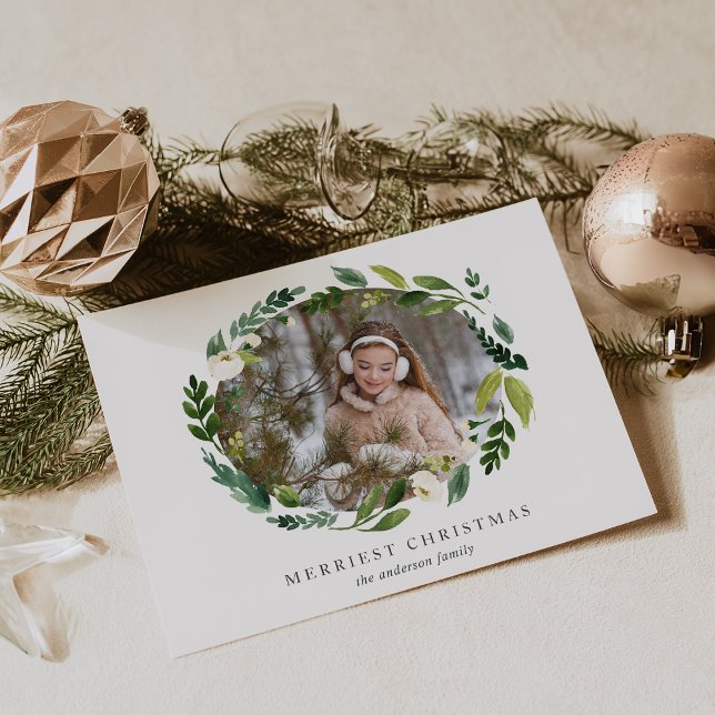 Cartão com fotos de Feriado de Alabaster Wreath (Criador carregado)