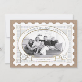 Cartão com fotos de Feriado de Carimbo do Vintage