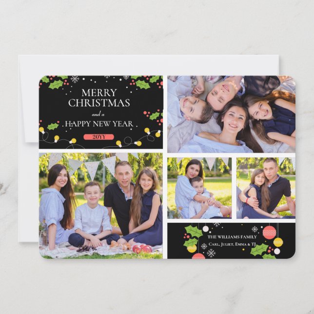 Cartão com fotos de Feriado de Colagem (Frente)