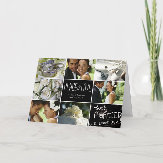 Cartão com fotos de Feriado de Colagem de Casament (Frente)