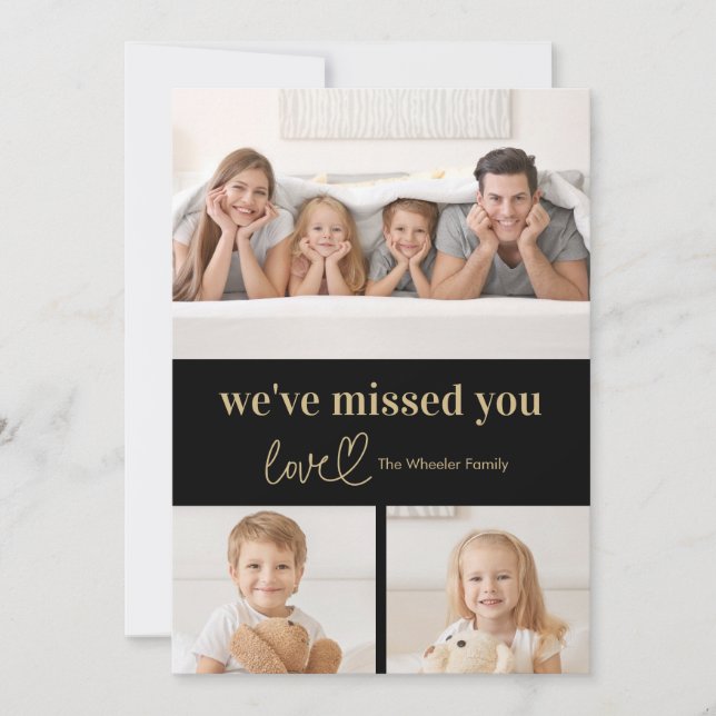 Cartão com fotos de Feriado de COR EDITÁVEL de Not (Frente)