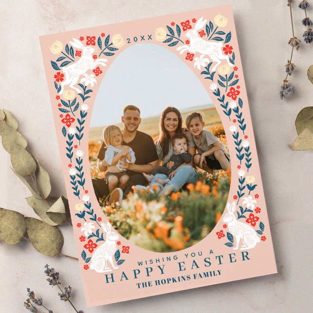 Cartão com fotos de Feriado de Ovos de Páscoa Folk (Criador carregado)