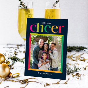 Cartão com fotos de Feriado do Feliz ano novo Edgy