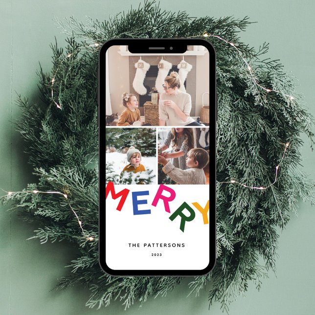 Cartão com fotos de Feriado Joyful Lettering (Criador carregado)