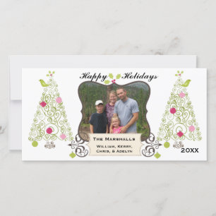 Cartão com fotos de Feriado Personalizado de Árvor