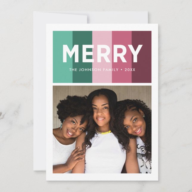 Cartão com fotos de Férias Brilhante e Feliz (Frente)