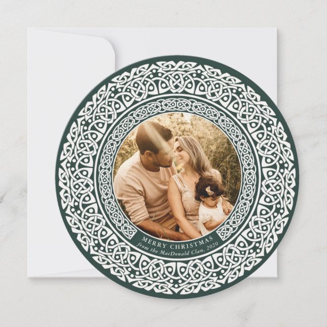 Cartão com fotos de Férias Células Brancas redonda (Frente)