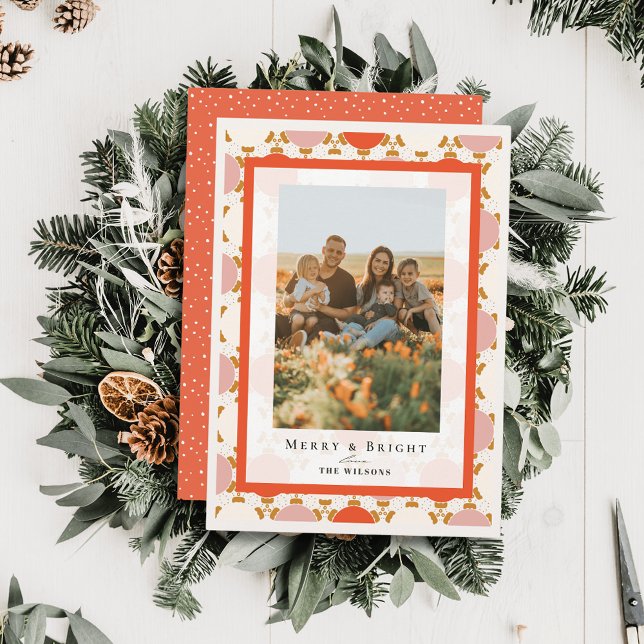 Cartão com fotos de férias com Enfeites de natal c (Criador carregado)