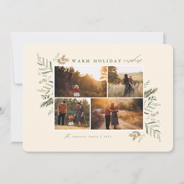 Cartão com fotos de Férias das Ramais de inverno (Frente)