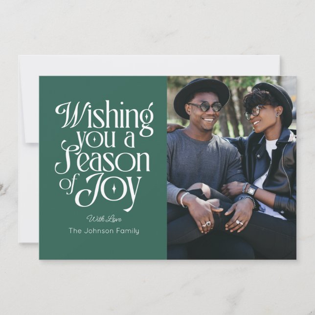 Cartão com fotos de Férias de Joy Personalizado (Frente)