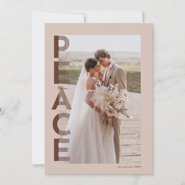 Cartão com fotos de Férias de Paz em Brown (Frente)