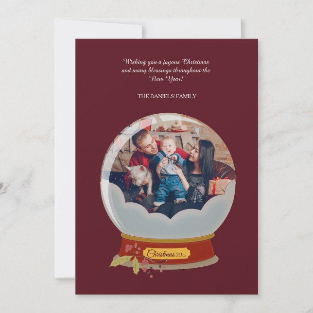 Cartão com fotos de Férias do Globo de Neve (Frente)