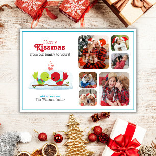 Cartão com fotos de Férias do Kissmas feliz