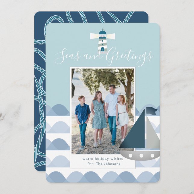 Cartão com fotos de Férias do Marinheiro de Natal  (Frente/Verso)