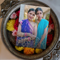 Cartão com fotos de Férias Dourado Lotus Happy Diw