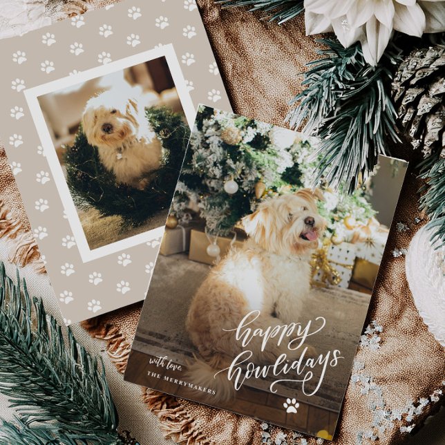 Cartão com fotos de Férias Feliz para Cachorros (Criador carregado)