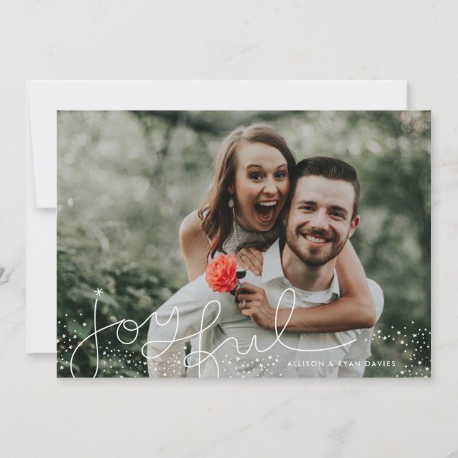 Cartão com fotos de Férias Mágicas Joyful (Frente)