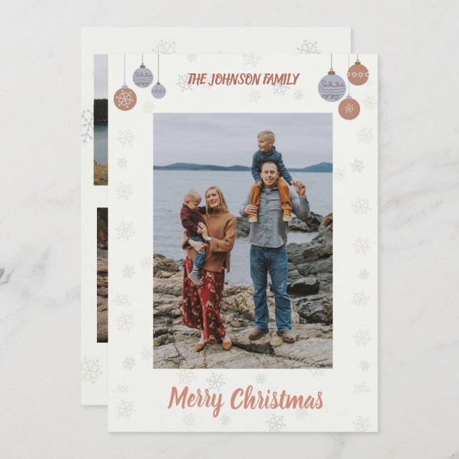 Cartão com fotos de Férias Plano (Frente/Verso)