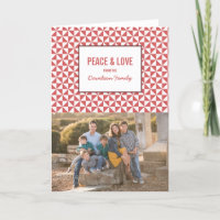 Cartão com fotos de Férias Red Modern Triangs