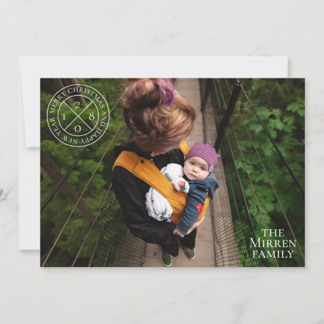 Cartão com fotos de Férias Vermelhas Festivas Mode (Frente)