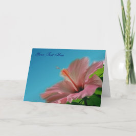 Cartão com fotos de Flor de Hibiscus Rosa