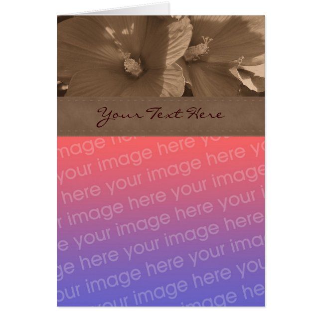Cartão com fotos de Flor Sepia Hibiscus (Frente)