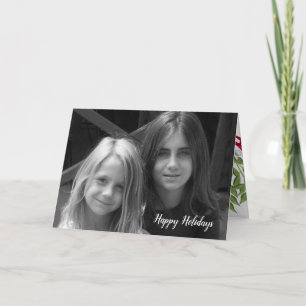 Cartão com fotos de Folha de Feriado Mistletoe