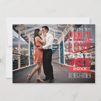 cartão com fotos de Foto Paz, Amor e Joy 5x7