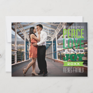 cartão com fotos de Foto Paz, Amor e Joy 5x7