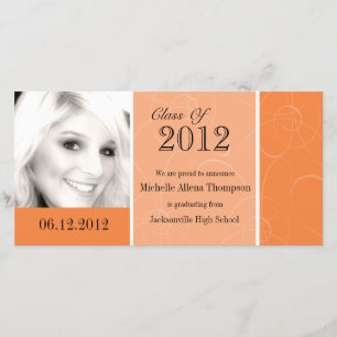 Cartão com fotos de Graduação Laranja
