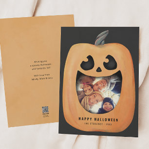 Cartão com fotos de Halloween com Jack O Lantern P