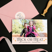Cartão com fotos De Halloween Para Truques Ou Trat