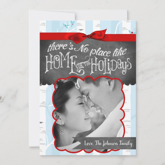 cartão com fotos de inverno XMAS, Árvore de Natal, (Frente)