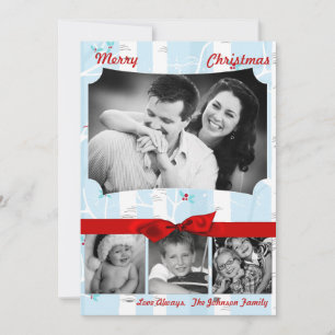 cartão com fotos de inverno XMAS, Árvore de Natal,