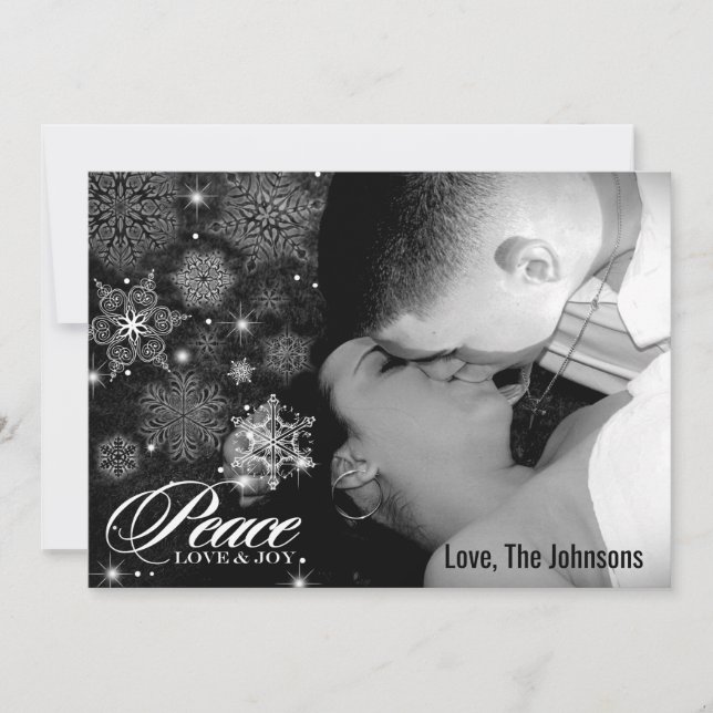 cartão com fotos de inverno XMAS Flocos de neve de (Frente)