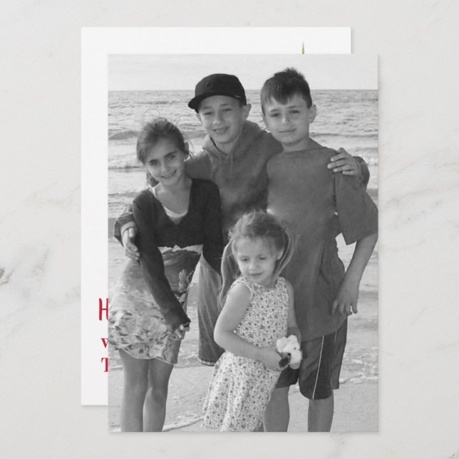 Cartão com fotos de lado duplo Mistletocolor (Frente/Verso)