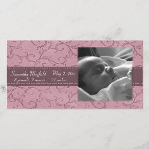 Cartão com fotos de lançamento da Mauve Swirl Girl