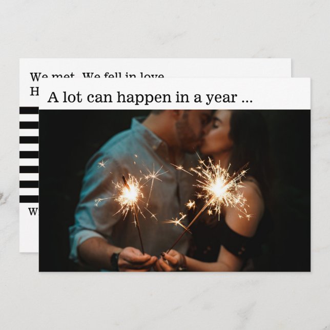 Cartão com fotos de lançamento do Noivado ano novo (Frente/Verso)