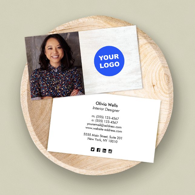 Cartão com fotos de logotipo para adição de madeir (Criador carregado)