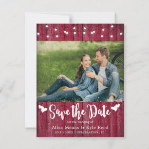 Cartão com fotos de Luzes de Corda de Madeira de B