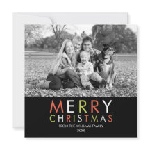 Cartão com fotos de Natal brilhante e feliz - pret