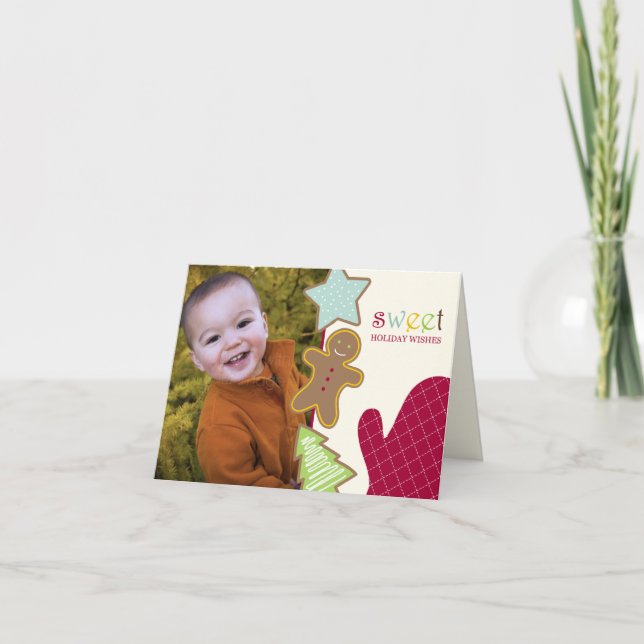 Cartão com fotos de Natal Cookies Férias (Frente)