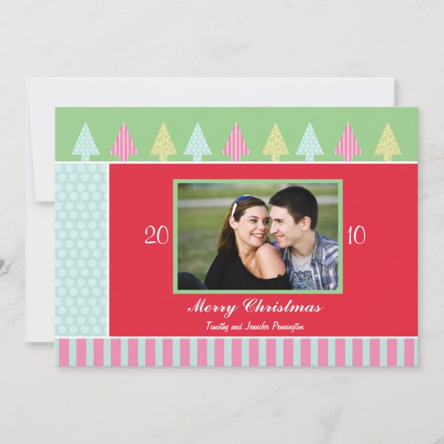 Cartão com fotos de Natal das árvores Whimissi (Frente)