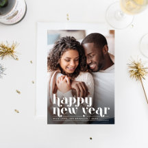 Cartão com fotos de Natal de Ano Novo Retroativo