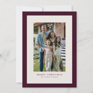 cartão com fotos de Natal de Houndstooth Plum