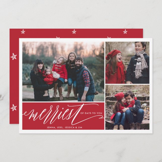 Cartão com fotos de Natal de Natal 3, o melhor dos (Frente/Verso)