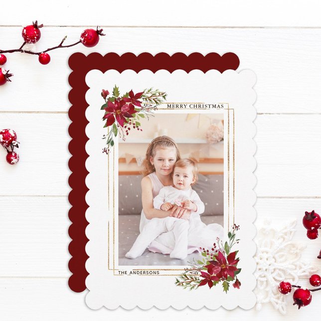 Cartão com fotos de Natal de Poinsettia (Criador carregado)